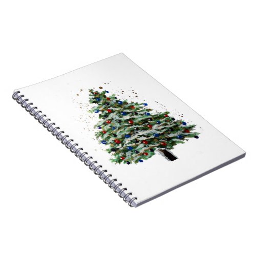 Colorful Snowy Christmas Tree Notebook