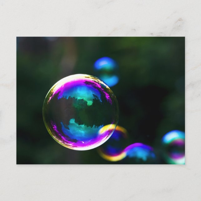 Colorful Soap Bubbles Floating Postcard (Front)