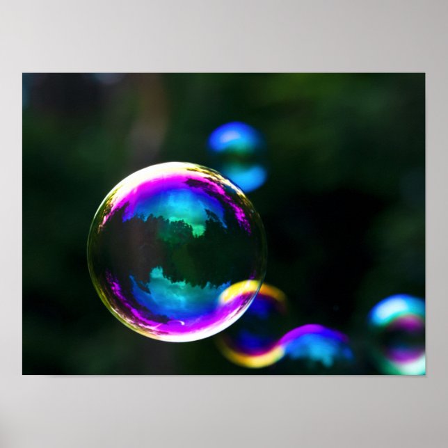 Colorful Soap Bubbles Floating Poster (Front)