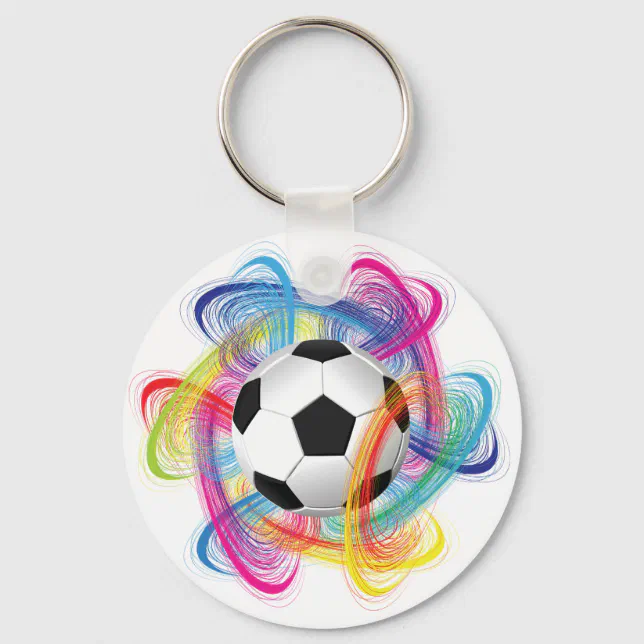 Colorful Soccer Ball Keychain Zazzle