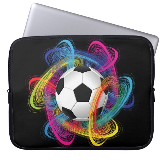 Colorful Soccer Ball Laptop Sleeve (Front)