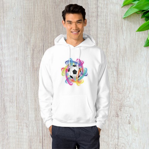 Colorful Soccer Ball Mens Hoodie