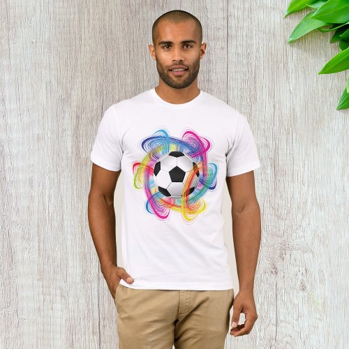 Colorful Soccer Ball Mens T_Shirt