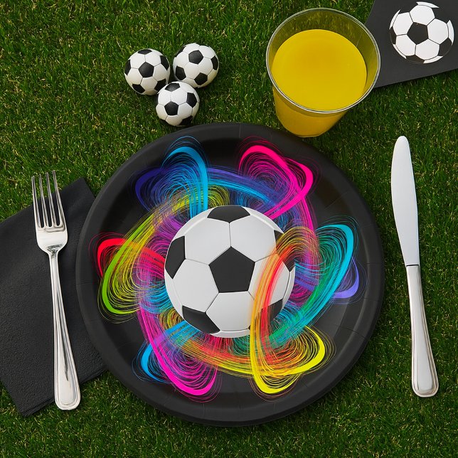 Colorful Soccer Ball Paper Plates (Creator Uploaded)
