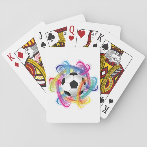 Colorful Soccer Ball Playing Cards