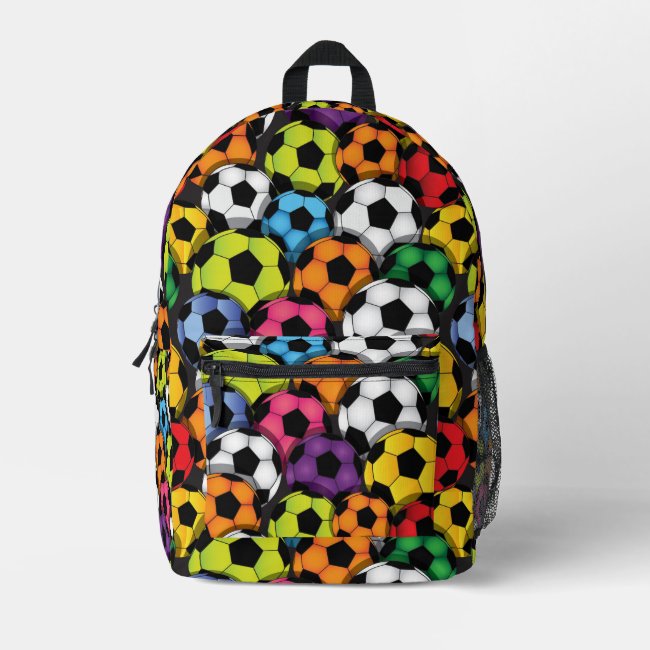 Colorful Soccer Balls Design Back Pack