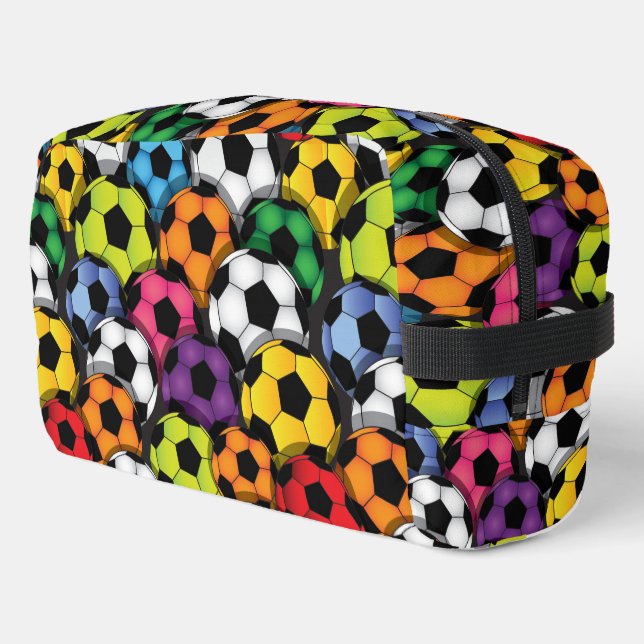 Colorful Soccer Balls Design Dopp Kit Toiletry Bag (Left Corner)