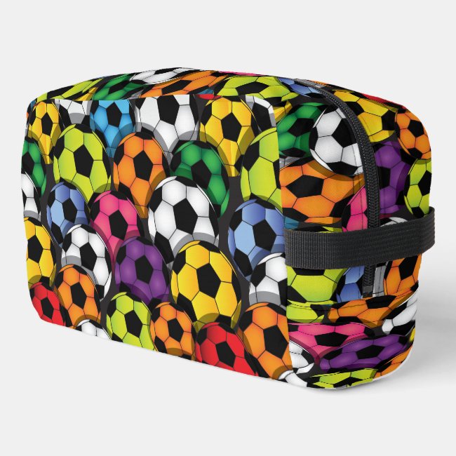 Colorful Soccer Balls Design Dopp Kit Toiletry Bag
