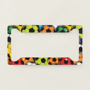 Colorful Soccer Balls Design License Plate Frame