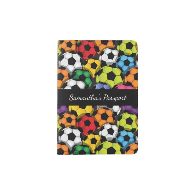 Colorful Soccer Balls Design Passport Cover