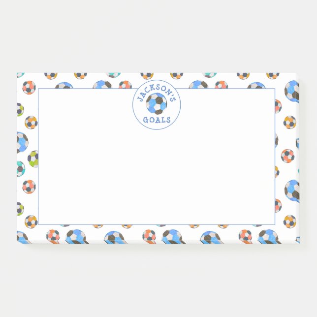 Colorful Soccer Balls Kids Goals Notes (Front)