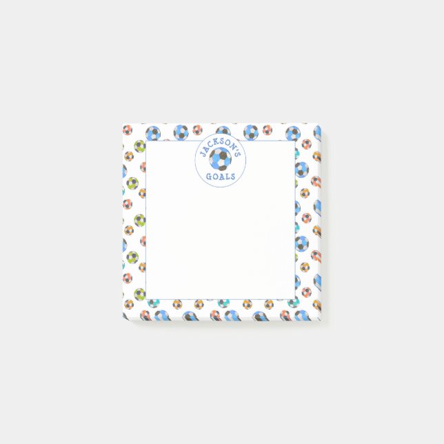 Colorful Soccer Balls Kids Goals Notes (Front)