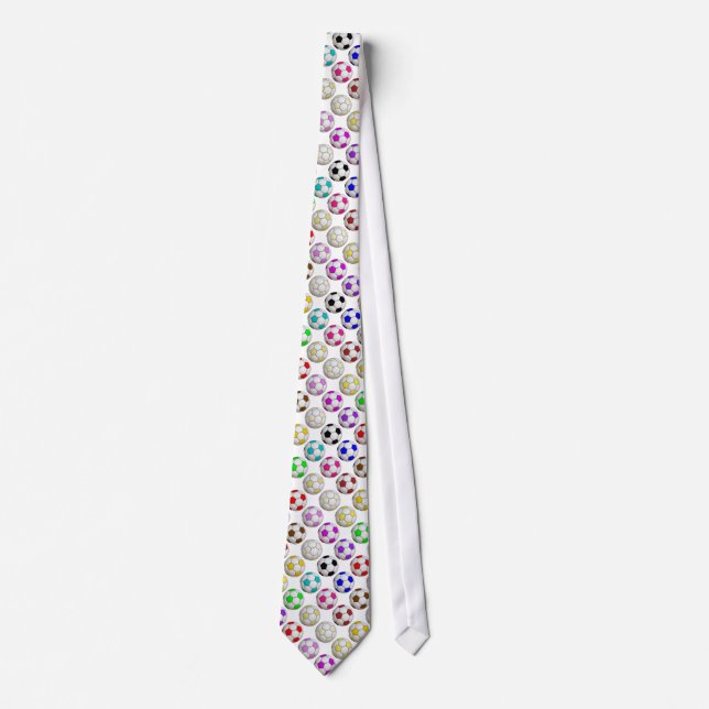 Colorful Soccer Balls Pattern Tie (Front)