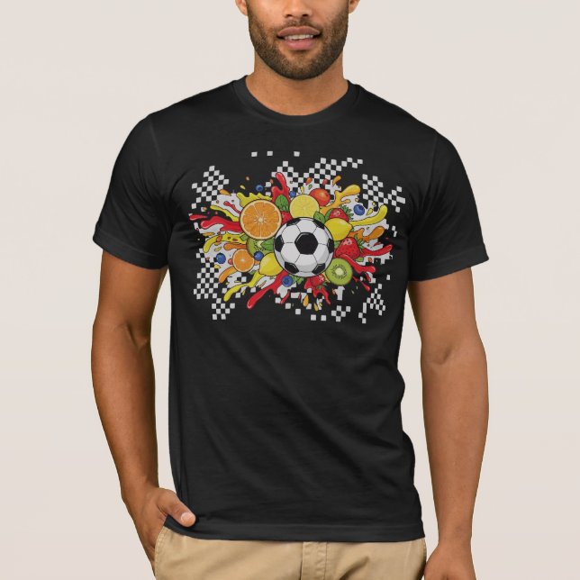 Colorful Soccer Checkerboard T-Shirt (Front)
