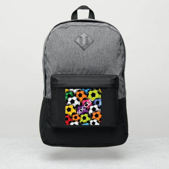 Colorful Soccer Design Port Authority Backpack