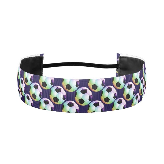 Colorful Soccer | Football Pattern Athletic Headband (Front)