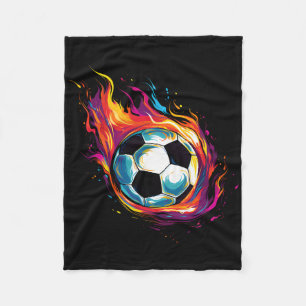 Colorful Soccer Ll Fleece Blanket
