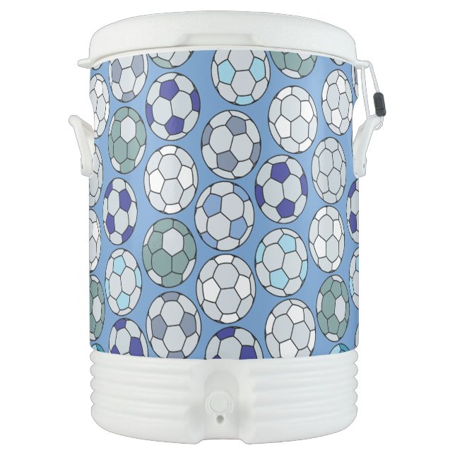 Colorful Soccer Pattern Beverage Cooler (Front)