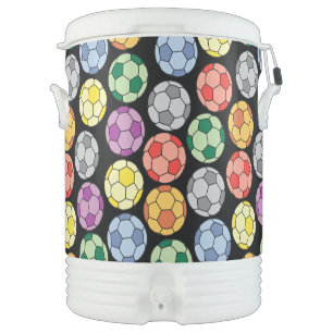 Colorful Soccer Pattern Beverage Cooler