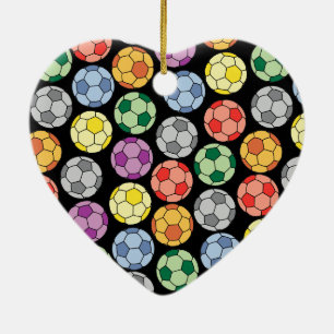 Colorful Soccer Pattern Ceramic Ornament