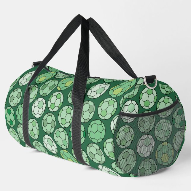 Colorful Soccer Pattern Duffle Bag (Right Corner)