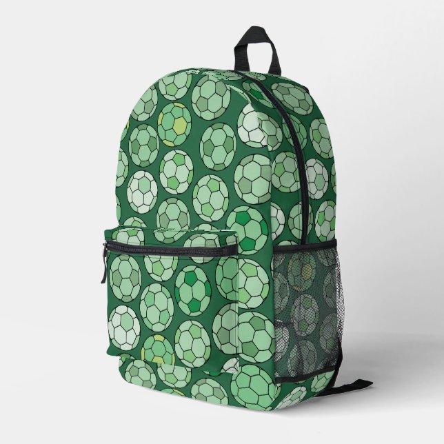 Colorful Soccer Pattern Printed Backpack (Back Corner Right)