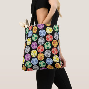 Colorful Soccer Pattern Tote Bag