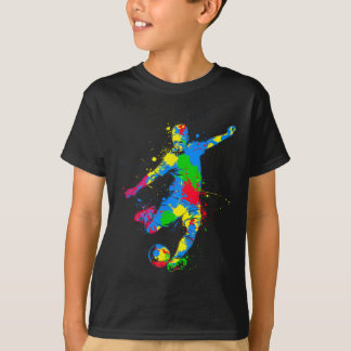 Colorful Soccer Player  T-Shirt
