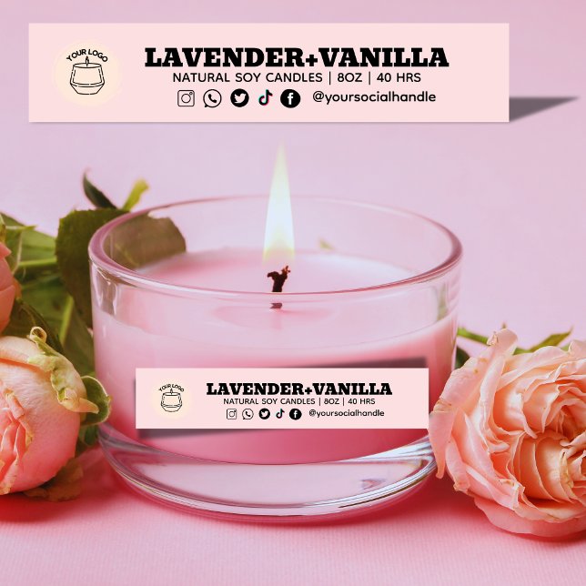 Colorful Social Handle Thin Candle Logo Label (Creator Uploaded)