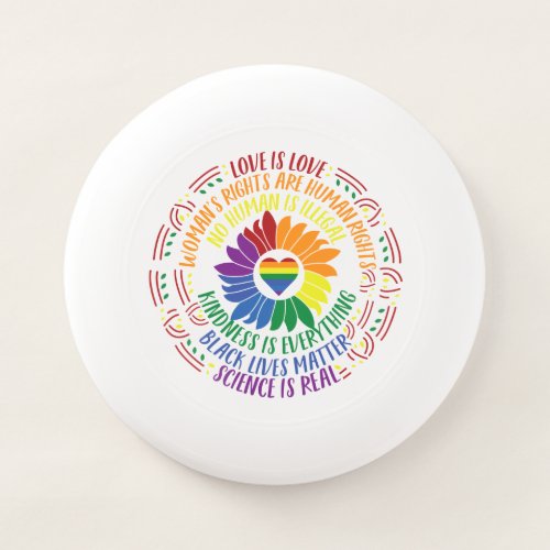 Colorful Social Justice Flower Word Art   Wham_O Frisbee