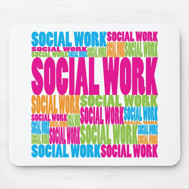 Colorful Social Work Mouse Pad (Front)