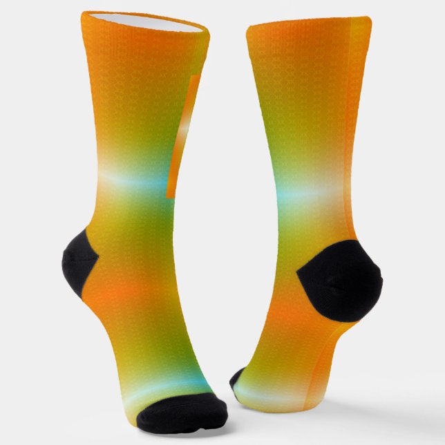 Colorful socks featuring a gradient design  (Angled)