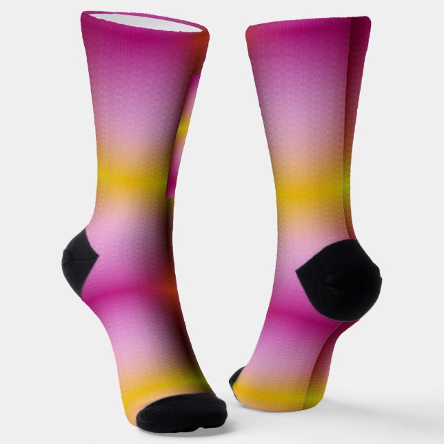Colorful socks with a vibrant gradient pattern  (Angled)
