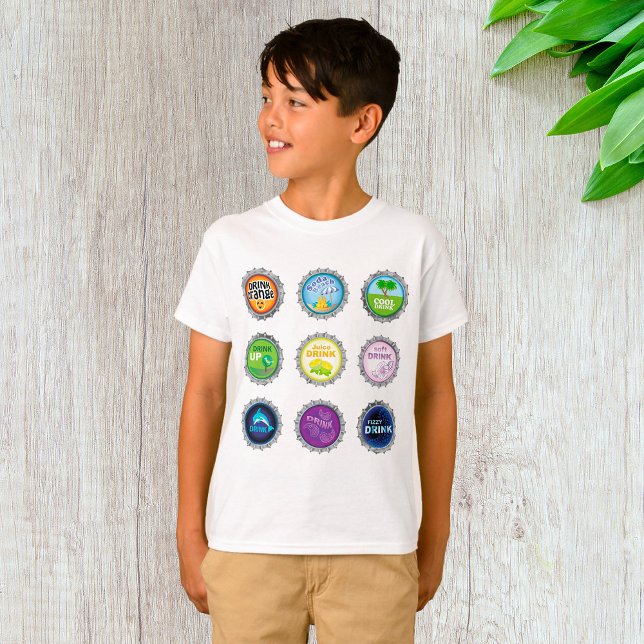 Colorful Soda Bottle Caps T-Shirt (Creator Uploaded)