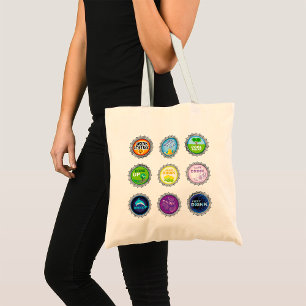 Colorful Soda Bottle Caps Tote Bag