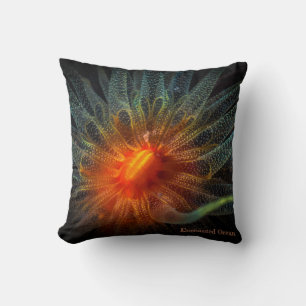 Colorful soft coral, Marine Flowers Throw Pillow