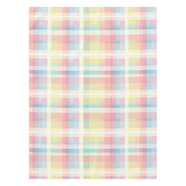 Colorful Soft Gingham Pattern Tablecloth (Front)