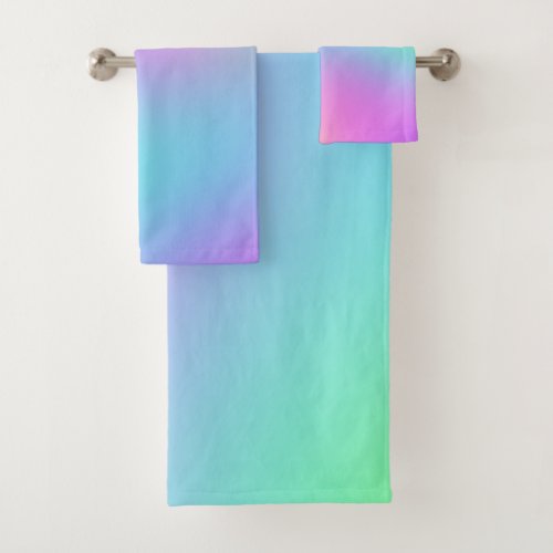 Colorful Soft Gradient Bath Towel Set