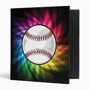 Colorful Softball; Baseball 3 Ring Binder