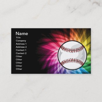 Colorful Softball; Baseball Business Card by SportsWare at Zazzle