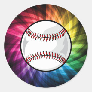 Colorful Softball; Baseball Classic Round Sticker