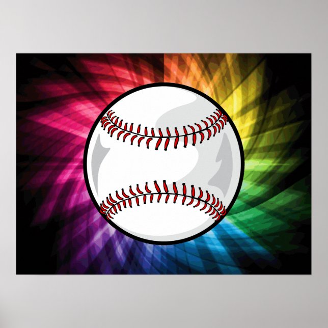 Colorful Softball; Baseball Poster (Front)