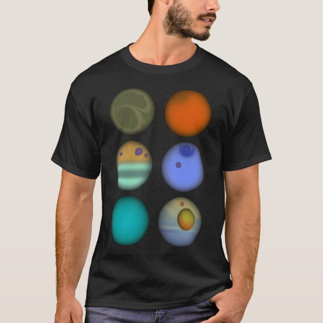 Colorful Solar  Planets T-Shirt (Front)