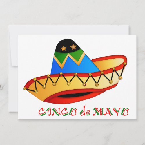 Colorful Sombrero Cinco de Mayo Invitation