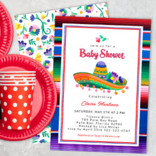 Colorful Sombrero Fiesta Baby Shower Invitation