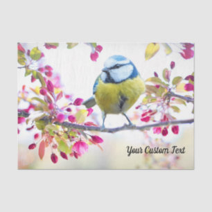 Colorful Songbird & Spring Blossoms, Your Message Tissue Paper