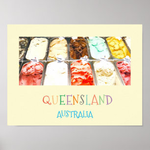 Colorful sorbet Queensland Australia travel print