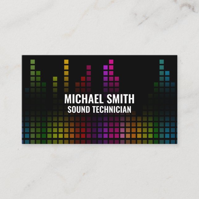Colorful Sound Bar Equalizer Business Card (Front)