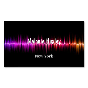 Colorful Sound Waves Business Card Magnet