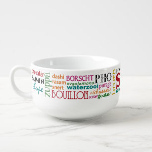 Colorful Soup Words from Around the World Mug